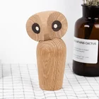 Wood Wooden Nordic Creative Home Decor For Wooden Animal And Figurines Owl Desktop Solid Wood Figurine Ornament
