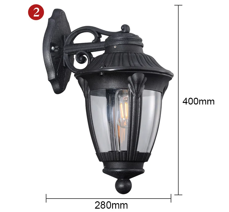 Luxury House Garden Yard Waterproof Outdoor Dust Proof External Wall Lamp