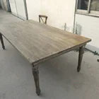Rustic Wood Dining Farm Table and Chairs with Detachable Leg for Outdoor Garden Furniture Wedding Banquet