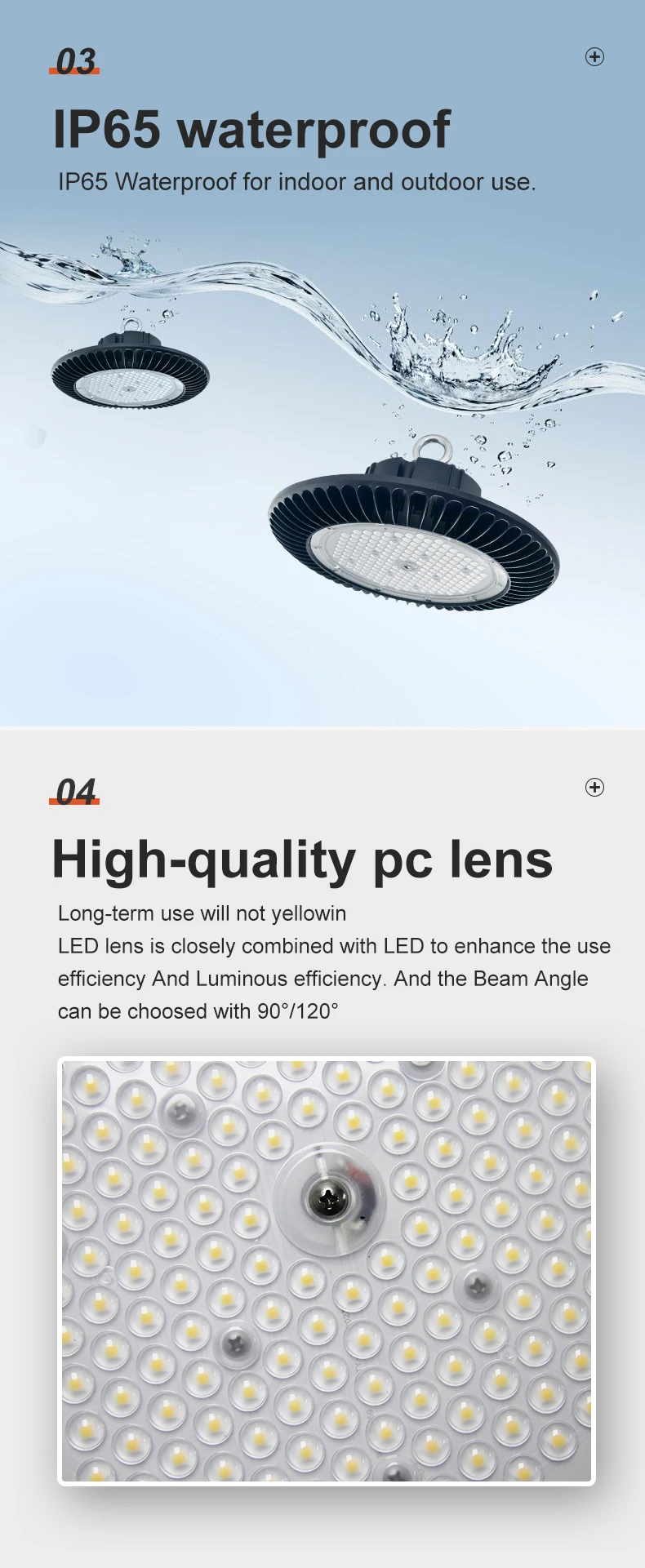 Competitive price IP65 130lm/W 5 years warranty led high bay light 100w 150w 240w luminaire year zigbee for warehouse - ANKUX.COM