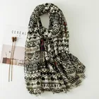 With Scarf Aggressive Indian Feathered Tiger With Head And Long Split Beard Cotton And Linen Shawl Scarf