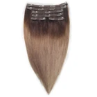 Hot Selling Double Draw Clip in Hair Extensions Remy Human Hair Ombre Hair Extensions