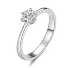 POLIVA Round Brilliant Cubic Zirconia CZ Solitaire Sterling Silver 925 Wedding Engagement Diamond Rings
