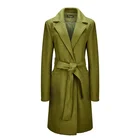 Women Winter Long Turn-down Collar Windproof Trench Coat Keep Warm For Lady LR-8897