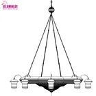 Traditional Antique Brass Pendant Light Led Chandelier Mosque Glass Light
