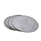 Custom Luxury Round Coloured Decorative Metal Serving Jewelry Coffee Tray Cake Dish Tin Plate