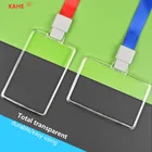 Acrylic plastic double transparent creative ID card holder with lanyard