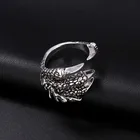 Wholesale Zodiac Sign Men Stainless Steel Wild Dragon Claw Ring Vintage Punk Men Party Gift