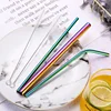 Custom color logo food grade reusable 304 stainless steel drinking metal straw with customized logo