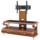 Modern living room bedroom tv stand with tv bracket Black tempered glass countertops