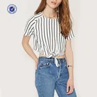2019 summer custom wholesale stripe blouse short sleeve shirt for women