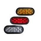 DOT SAE Approval UV PC Stop Turn Oval 6 inch 10-30 volt LED Tail Light for Truck and Trailer