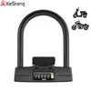 Bicycle U Lock Heavy Duty Bike Scooter Motorcycles Combination Lock Bicycle Large Code Lock for Anti Theft