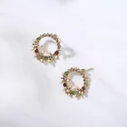 Fashion Bohemian Custom New Fashion Bohemian Style Cute Romantic Crystal Rhinestone Hot Jewelry Flower Stud Earrings/
