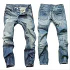 2019 New Fashion Autumn Winter Men Denim Pants Hole Distressed Straight Plus Size Men Jeans