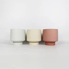 Pots With Tray Home Decorative Wholesale Cylinder Unglazed Clay Ceramic Nordic Plant Pots With Tray Indoor