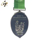 Metal casting soft enamel custom forest marathon medal