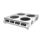220V 50Hz 2000W Stainless Steel Tabletop Fours Head Induction Cooker