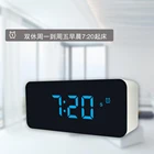 Best selling popular digital led mirror alarm clock USB charging desktop alarm clock morning snooze alarm clock