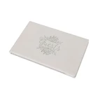 Custom Silk Like Fabric Wedding Ribbon Guestbook With Double Heart Shape Metal