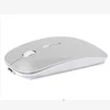 Silent Bluetooth 4.0 Computer Mouse Built in Battery USB Optical Mice Ergonomic for PC[Silver white]