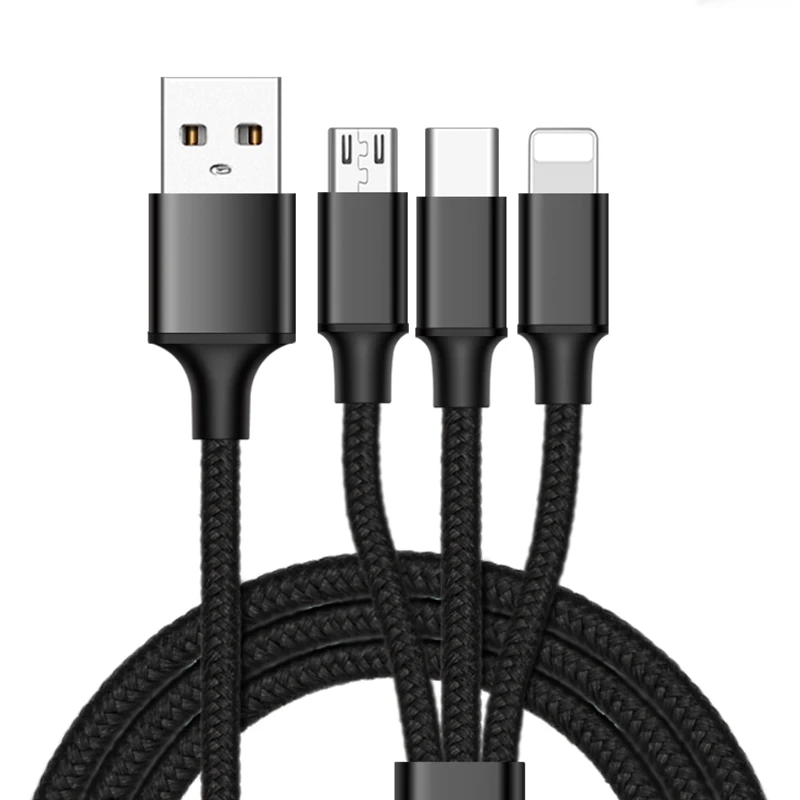 Factory wholesale 3 in 1 cable 5V2.1A micro usb cable for adroid charger cable - ANKUX.COM
