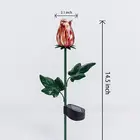 Glass Flower Solar Pot Stakes Indoor and Outdoor Garden Decor Blue and Red