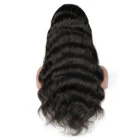 Brazilian human hair Virgin natural color black body wave 4x4 lace closure wig for black women