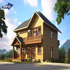 Hot sale earthquake proof wood villa ready made prefabricated log home prefabricated wooden house
