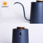 350ml/ 600ml mini gooseneck drip tea stainless steel pour over coffee kettle with wood handle