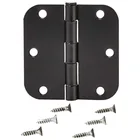 3.5X3.5 Inch US1D finish black steel Door Hinges with 5/8" Radius Corners