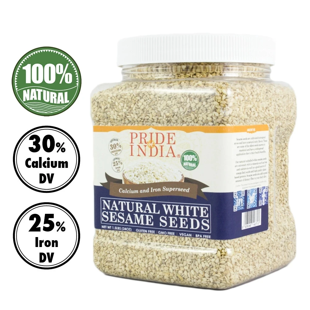 natural white sesame seeds (1.25 lb 567 gms)