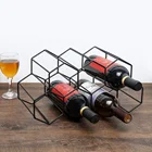 Freestanding 7 bottles Wine holer for Kitchen Countertop Bar Metal Black Brushed Geometric Designed Hexagonal Wine Rack