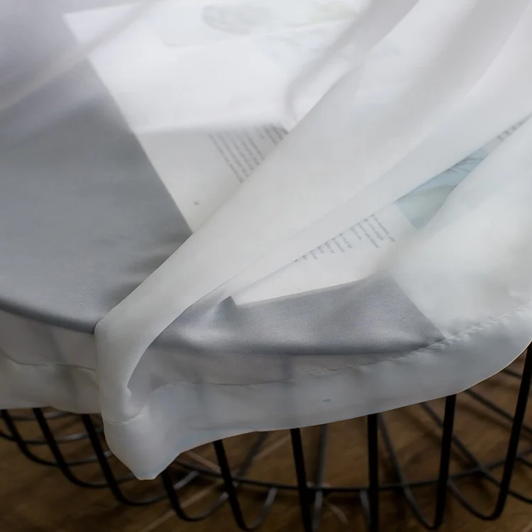 Modern Style 100% Polyester White Color Window Gauze Curtain
