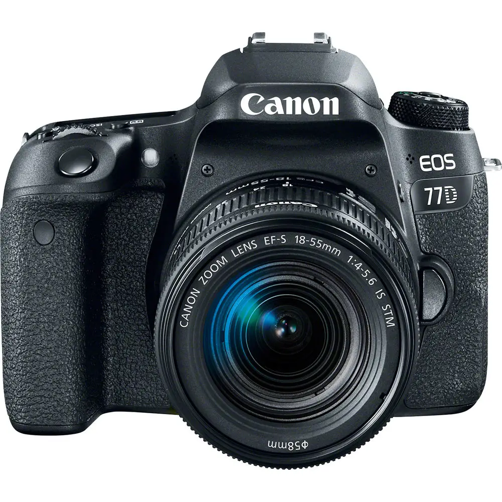 canon eos 77d dslr camera with ef-s 18-55mm f4-5.6 is stm lens