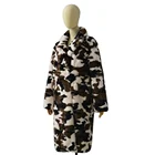 Ladies Coat Rex Rabbit Fur High Quality Ladies Winter Coat Camo Green Real Rex Rabbit Fur Long Warm Real Fur Coat