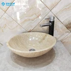 2020 hot new excellent color gold yellow marble sink countertop basin factory direct