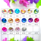 6mm 10mm Crystal AB Colors 6mm 8mm 10mm Rivoli Round Shape Glass Crystal Glue on Rhinestone Beads Accessories Diy Trim