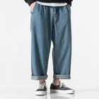 Fashion 2018 Loose Blue Denim Crazy Jeans For Men