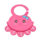 Custom BPA Free Soft Waterproof Silicone Baby Bib with Food Catcher, Baby Silicone Bib
