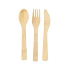 Factory Price Custom Knife Spoon And Fork Sets Bamboo Cutlery Set With Pouch
