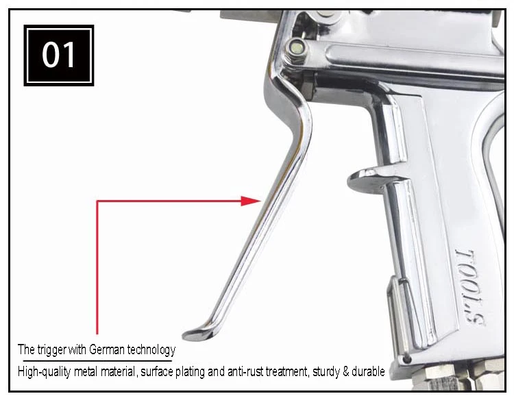 High pressure multi function water and air dual mixing spray gun