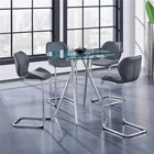Cheap Price Metal Base Colorful PU Leather Bar Stool Bar Furniture Set, Bar Table And Chair Set