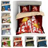 3D Christmas Duvet Cover Set, Snowman with Santa Hat in The Garden with a Gift Box and Lantern Image, Decorative bedroom Bedding