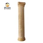 hand carved Indoor decorative modern natural beige marble roman column