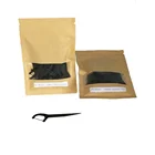 Biodegradable handle black/white corn PLA floss picks floss sticks