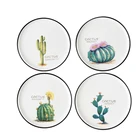 8 inch creative ceramic plate pizza dessert steak spaghetti cactus black side plate