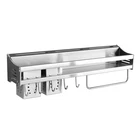 NEW Kitchen shelf Thickened steel plate 60CM double cup holder 304 Stainless steel tool holder Kitchen Knife Holder