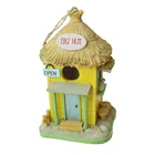 9 Inch Resin Wood Effect Birdhouse Bird Feeder Polyresin Hanging Birdhouse Tabletop and Ornament