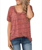 New Product Summer Women V-Neck Short Sleeve Stripe Ladies Casual Plus Size T-shirt Blouses